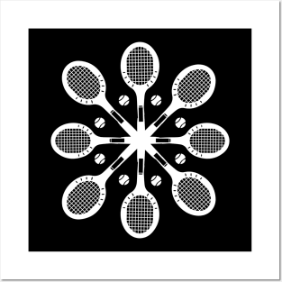 Tennis  Christmas Snowflake Pattern Posters and Art